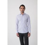 Bisse Erkek Regular Fit Uzun Kol Italyan Yaka Pamuk Mavi Gömlek GMCZG250126_D35 - 40