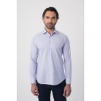 Bisse Erkek Regular Fit Uzun Kollu Italyan Yaka Mavi Gömlek GMKLS252006_E35 - 46