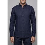 Bisse Erkek Uzun Kol Paşa Yaka Cepsiz Sedef Düğme Gömlek Lacivert GMKTN250010_D39 - 2XL