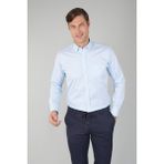 Bisse Erkek Uzun Kollu Mavi Çizgili Pamuk Gömlek GMCZG252076_33 - XL - Açık Mavi