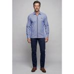 Bisse Lacivert Regular Fit Pamuk Fermuarlı Uzul Apaj Yaka Torba Gömlek GMFRM252057_E39 - XL