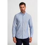 Bisse Modern Fit Paşa Yaka Çizgili Lacivert Spor Erkek Gömlek GMCZG1622300205_D39 - 2XL