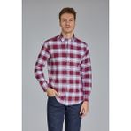 Bisse Modern Fit Paşa Yaka Ekose Bordo Spor Erkek Gömlek GMEKS12300300_D25 - XL