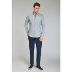 Bisse Modern Fit Paşa Yaka Gri Spor Erkek Gömlek GMFLN0222302221_D55