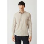Bisse Regular Fit Bej Pamuk Keten Spor Erkek Gömlek GM22Y221044_D07