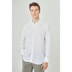 Bisse Regular Fit Beyaz Gabardin Spor Yaka Erkek Gömlek GM23Y231022_D01 - XL