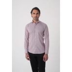 Bisse Regular Fit Erkek Napoli Yaka Uzun Kol Cepsiz Pamuk Kırmızı Gömlek GMCZG250127_24 - XL