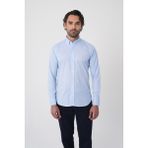 Bisse Regular Fit Erkek Uzun Kol Paşa Yaka Cepsiz Pamuk Mavi Gömlek GMCZG250133_D35 - XL