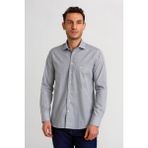 Bisse Regular Fit İtalyan Kumaş Gri Erkek Gömlek GM23K232038_D55 - 40
