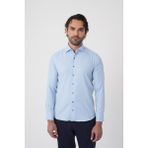 Bisse Regular Fit Italyan Yaka Pamuk Mavi Erkek Gömlek GMFLN0222303221_D35 - 2XL