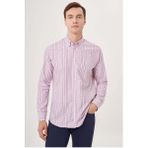 Bisse Regular Fit Kırmızı Çizgili Spor Erkek Gömlek GM23Y231030_D24 - 2XL
