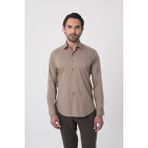 Bisse Regular Fit Klasik Yaka Cepsiz Açık Kahve Erkek Gömlek GMKLS4KC242059_10 - 39