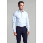 Bisse Regular Fit Klasik Yaka Cepsiz Mavi Erkek Gömlek GMKLS4KC242059_D35 - 44