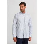 Bisse Regular Fit Kol İçi Apoletli Mavi Çizgili Erkek Gömlek GM23K232014_C35