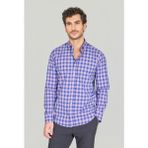 Bisse Regular Fit Paşa Yaka Cepsiz Lacivert Pamuk Erkek Gömlek GMCZG250058_D39