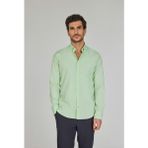 Bisse Regular Fit Paşa Yaka Cepsiz Yeşil Pamuk Erkek Gömlek GMCZG250080_E47
