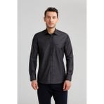 Bisse Regular Fit Paşa Yaka Kol Içi Apoletli Antrasit Erkek Gömlek GM23K232043_D58 - XL