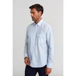 Bisse Regular Fit Paşa Yaka Kol İçi Apoletli Mavi Basic Erkek Gömlek GM23Y231125_C35 - 2XL