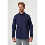 Bisse Regular Fit Paşa Yaka Lacivert Spor Basic Erkek Gömlek GM23K232026_D39