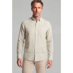 Bisse Regular Fit Paşa Yaka Pamuk Keten Yeşil Erkek Gömlek GMKTN3PS224008_D47