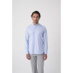 Bisse Regular Fit Paşa Yaka Pamuk Mavi Erkek Gömlek GMEKS4K242024_D35 - XL