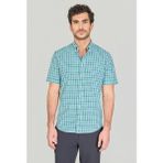Bisse Regular Fit Paşa Yaka Pamuk Yeşil Erkek Gömlek GMCZG250115_D47