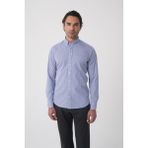 Bisse Regular Fit Uzun Kol Erkek Pamuk Lacivert Gömlek GMCZG250019_D39 - 2XL