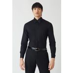 Bisse Slim Fit Uzun Kollu Sıyah Ata Yaka Erkek Gömlek