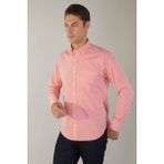 Bisse Uzun Kol Cepsiz Turuncu Pamuk Erkek Gömlek GMCZG250019_D64 - 2XL
