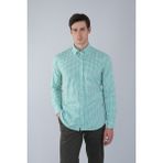 Bisse Uzun Kol Paşa Yaka Cepsiz Yeşil Pamuk Erkek Gömlek GMCZG250051_D47 - 2XL