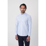 Bisse Uzun Kollu Paşa Yaka Regular Fit Erkek Mavi Gömlek GMEKS252079_E35