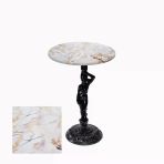 Bistro Döküm Ayak Çipa Angel Masa - (Werzalit, Wermodin Ve Allzalit Tabla 60 Cm Çap) - Gold