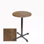 Bistro Masa Halley - (Werzalit, Wermodin Ve Allzalit Tabla 70 Cm Çap) - Rustic Dark