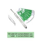 Bistüri Neşter Sapı No:4 ( 100 Adet 20 Numara Bistüri Ucu Ile Birlikte )