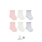 Bistyle BS6002 Pembe Ekru Basic 6'lı Penye Düz Bebek Soket Çorap