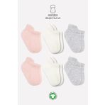 Bistyle BS6102 Pembe Ekru 6'lı Penye Sneakers Bebek Soket Çorap