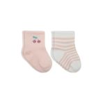 Bistyle Little Girl Penye Soket Çorap 2Li 10139 Pembe Ekru