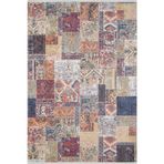 Bisztynek Bordo Patchwork Makinada Yıkanabilir Kaymaz Taban Dijital Makine Baskı Salon Halı-I-Haln-HLN1963-120x250