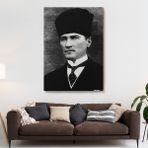 Bitablo Atatürk Portre Tablosu Mustafa Kemal Atatürk Dikdörtgen Dekoratif Kanvas Duvar Tablosu-Cj-60 - 70 x 100 - Karışık