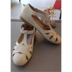 Bitangosu Krem, Strapora, Swing, Lindy Hop, Dans ve Spor Ayakkabısı, Kapalı Burun, 1.5 cm Topuk, Düz Taban - Bej