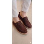 Bitangosu Modern Tasarım Bağcık Detaylı Süet Loafer - Kahverengi