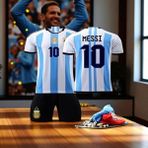 Bite Nose Arjantin Milli Takım Messi Çocuk Siyah Şortlu T-Shirt Halı Saha Forması - 5 - 6 Yaş - Mavi - Beyaz