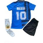 Bite Nose Çocuk Dünya Kupası 1994 Messi Arjantin Milli Takım Halı Saha Forması Tişört Çoraplı 3lü Set - Koyu Mavi - 7 - 8 Yaş