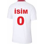 Bite Nose Isme Özel Yazdırmalı Türkiye Beyaz Milli Takım T-Shirt Halı Saha Forması - XL