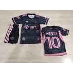 Bite Nose Messi Inter Miami 2023/24 Pembe Halı Saha Forma Tişört Şort Takımı - 3 - 4 Yaş - 01-Siyah