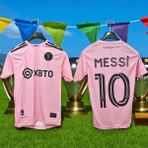 Bite Nose Messi Yeni Takım Inter Pembe Halı Saha Forması Yetişkin - M - L