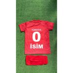 Bite Nose Özel Tasarım Isme Özel Yazdırmalı Türkiye Kırmızı Çocuk Milli Takım Forma Tişört ve Short Takımı - 9 - 10 Yaş - Sarı - Beyaz