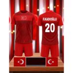 Bite Nose Türkiye F.kadıoğlu 20 Numara Çocuk 2026/28 Milli Takım Forma T-Shirt Özel Tasarım Yeni Sezon - 9 - 10 Yaş - Kırmızı