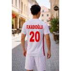 Bite Nose Türkiye F.kadıoğlu 20 Numara Yetişkin 2026/28 Milli Takım Forma T-Shirt Özel Tasarım Yeni Sezon - 2XL - Beyaz