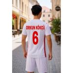 Bite Nose Türkiye Orkun Kökçü 6 Numara Yetişkin 2026/28 Milli Takım Forma T-Shirt Özel Tasarım Yeni Sezon - 2XL - Beyaz